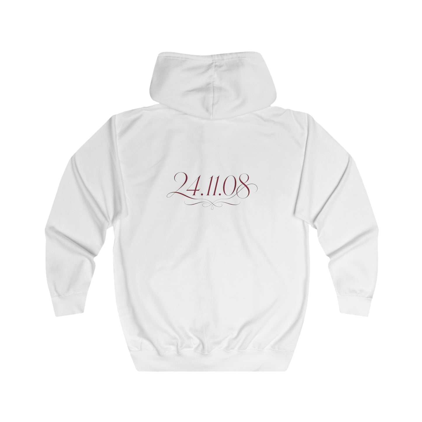 Zip Hoodie — Pink Eagle Chest Crest & '24.11.08' Back Date