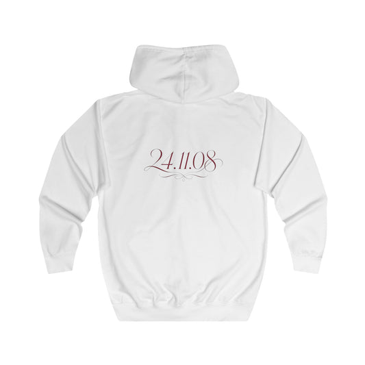 Zip Hoodie — Pink Eagle Chest Crest & '24.11.08' Back Date